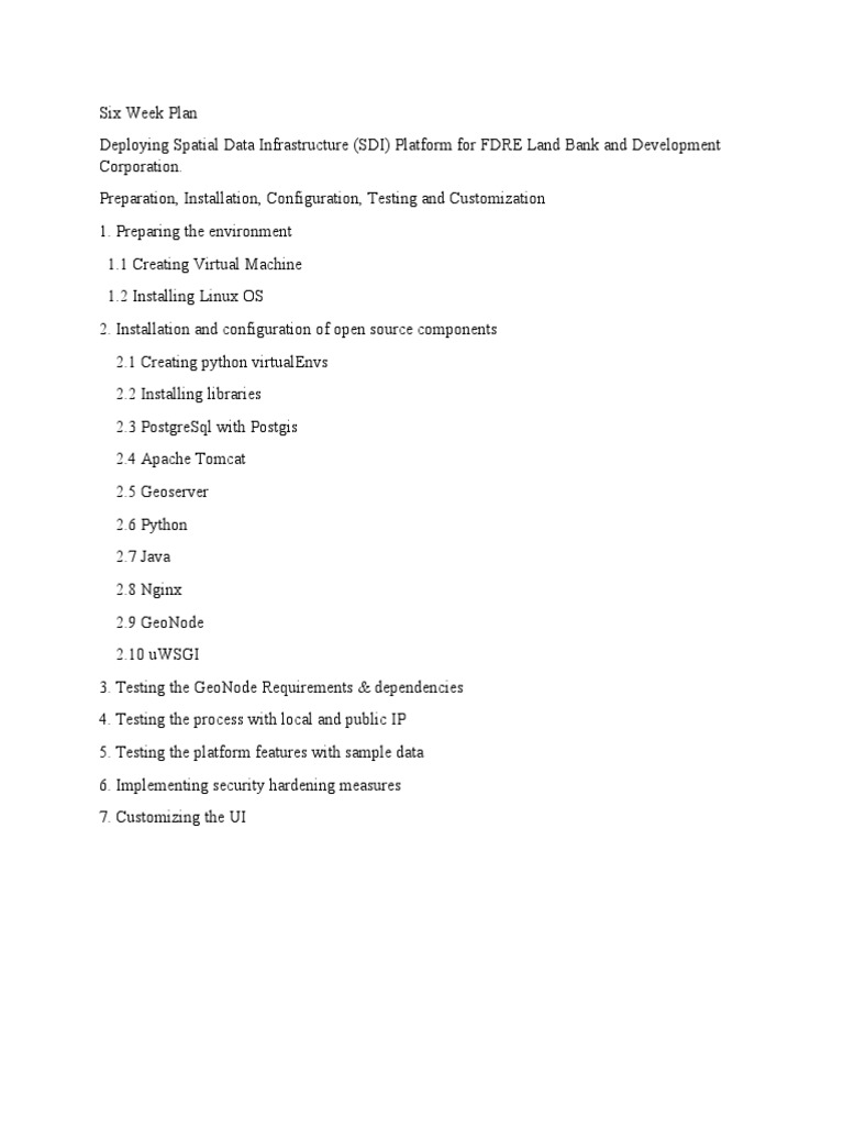 11 Week Plan