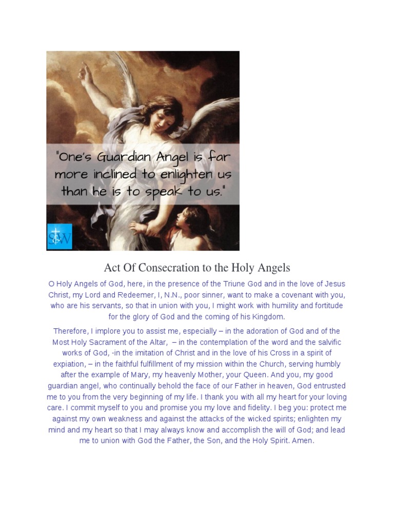 Act of Consecration to Guardian Angel | PDF