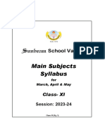 XI - Main Syllabus (For March+April+May) - 2023-24
