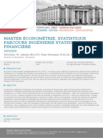 Master Économétrie, Statistique Parcours Ingénierie Statistique Et Financière