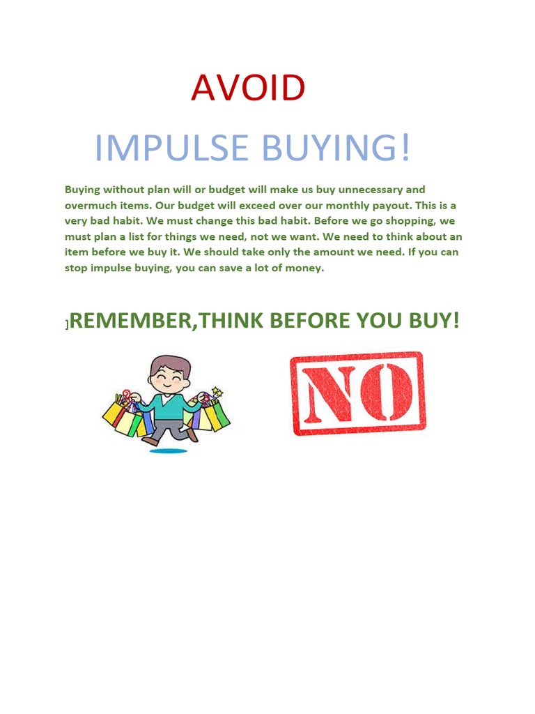 avoid impulse buying essay