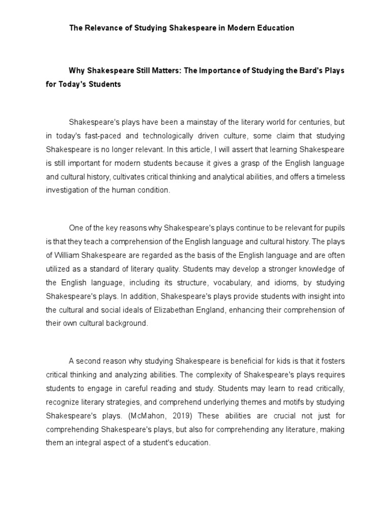 Why shakespeare still matters graellos pdf reading comprehension