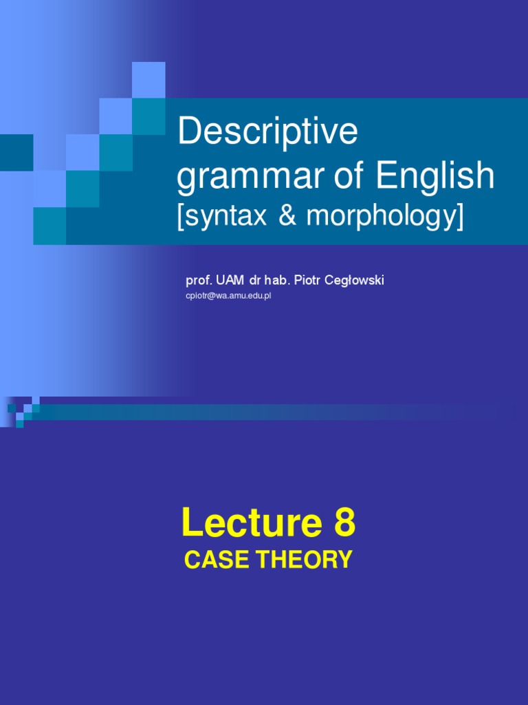 Case Theory Implications PDF Predicate (Grammar) Clause