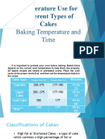 Temperature Use For Different Types of Cakes
