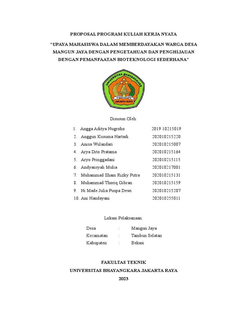 Proposal KKN Kel.2 | PDF | Karier & Perkembangan | Ilmu Sosial