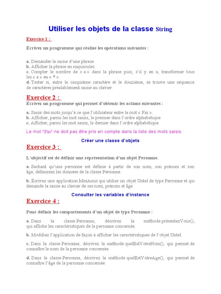 Utilisation des Objets en C# | PDF | Java (Langage de programmation ...