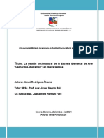 La Gestión Sociocultural de La Escuela Elemental de Arte "Leonardo Luberta Noy", en Nueva Gerona