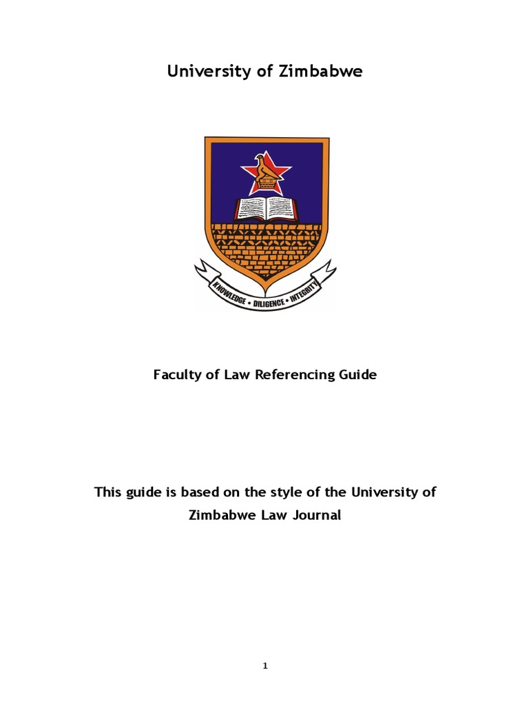 University of Zimbabwe Faculty of Law Referencing Guide | PDF | Note