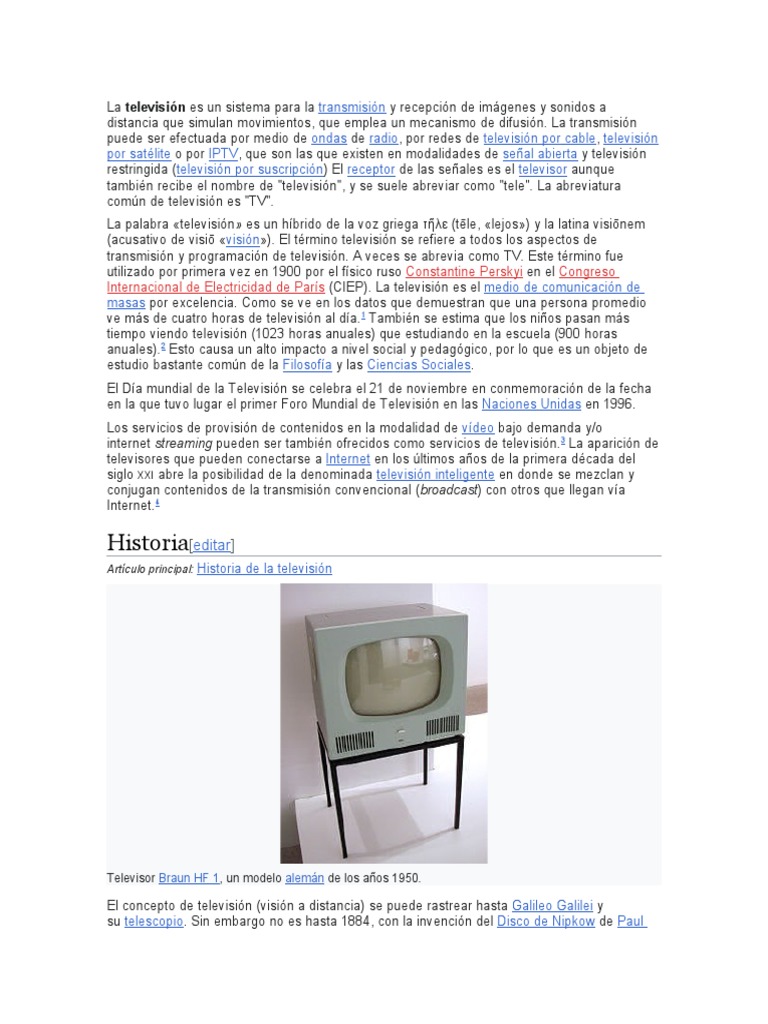 La Television | PDF | Televisión | Tecnología de cine y video
