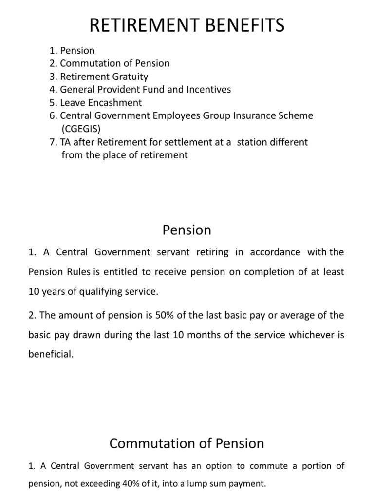 Details of Retirement Benefits | PDF | Pension | Retirement