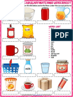 Containers Vocabulary Esl Matching Exercise