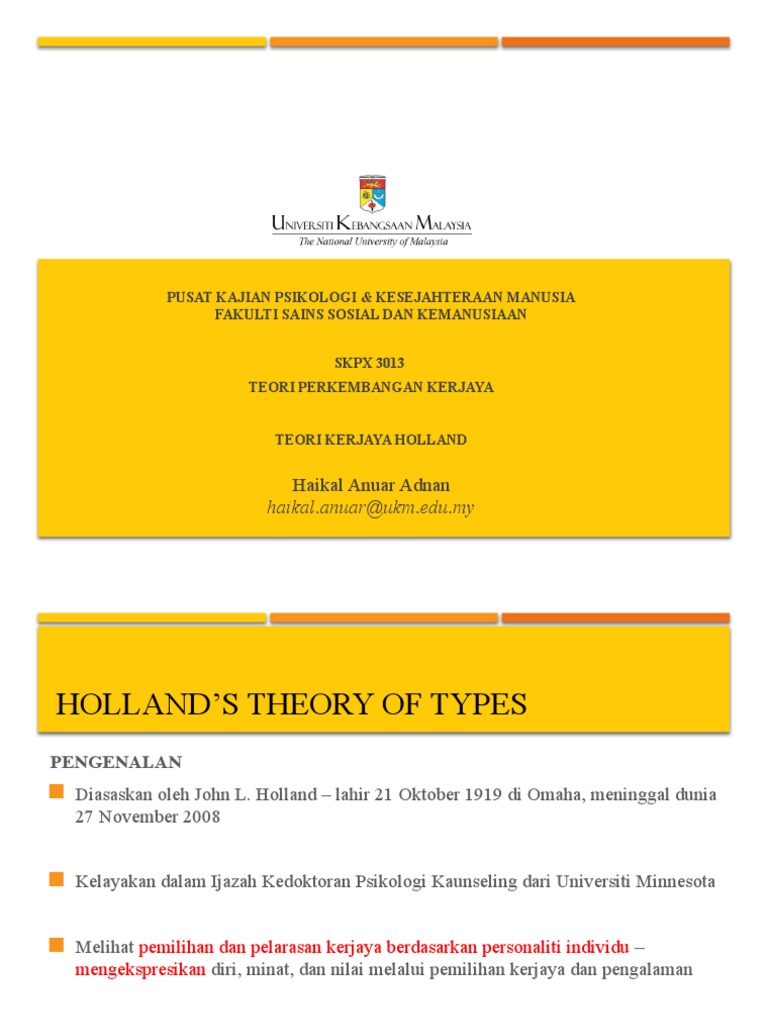 Kuliah 4 - Teori Holland | PDF