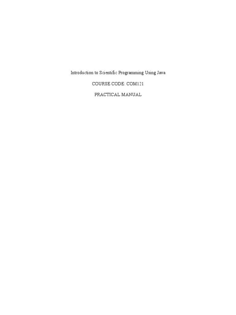 COM 121 Practical Manual | PDF | Inheritance (Object Oriented ...