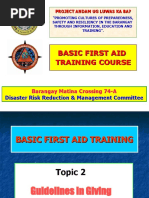 Basic First Aid - ToPIC 2 (Guidelines in Giving Emergency Care)