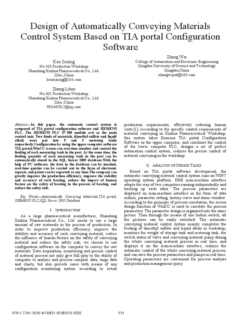 Automated Material Control System | PDF | Programmable Logic Controller ...
