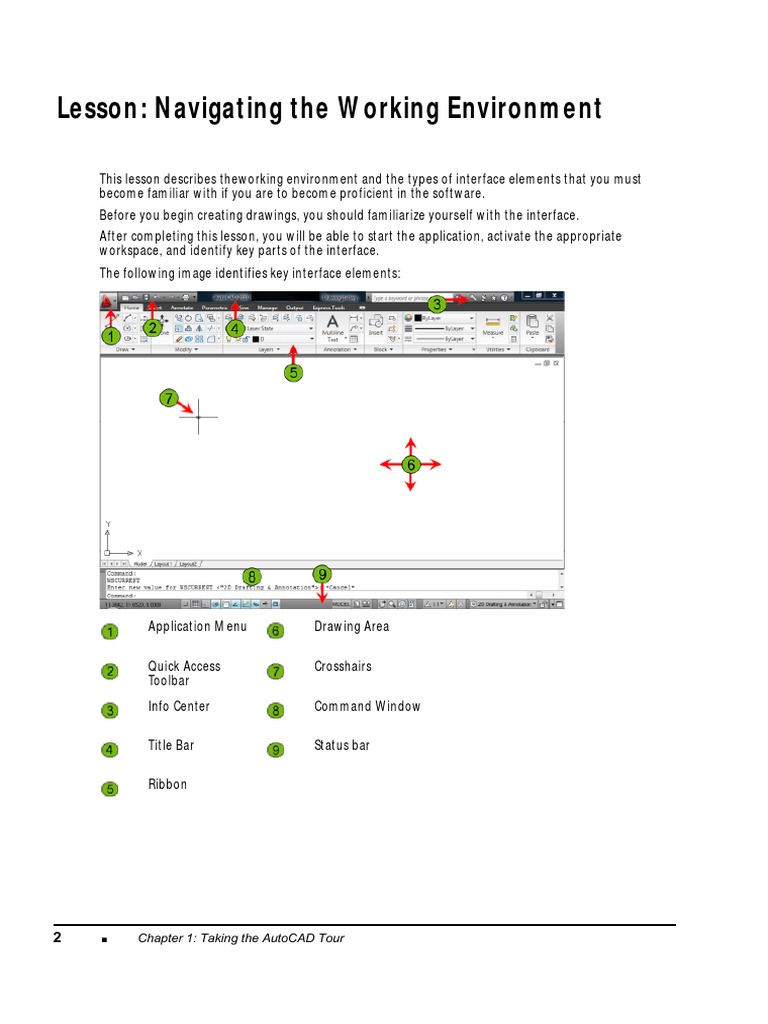 AutoCAD 2010 Interface Navigation Guide | PDF | Computer Keyboard ...