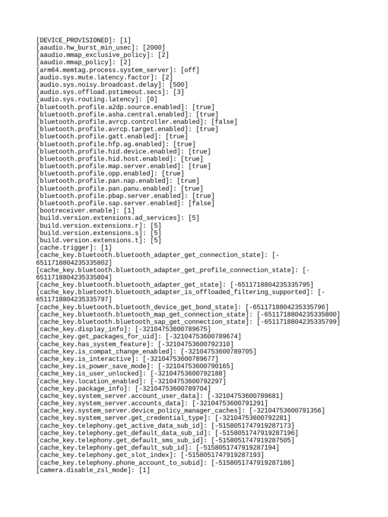 Android System Configuration Data | PDF | Information And ...