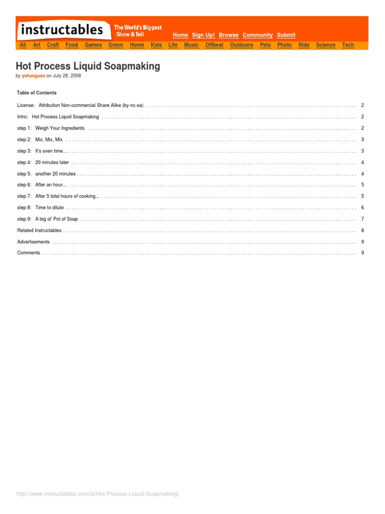 Hot Process Liquid Soapmaking Download Free PDF Sodium Hydroxide Soap