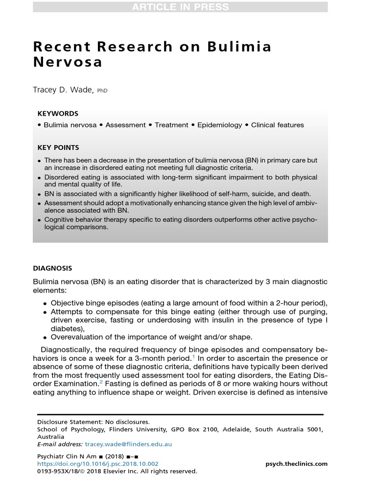Understanding Bulimia Nervosa | PDF | Eating Disorder | Bulimia Nervosa