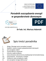 Poradnik Oszczędzania Energii W Gospodarstwie Domowym: DR Hab. Inż. Mariusz Adamski