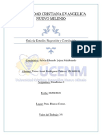 Universidad Cristiana Evangelica Nuevo Milenio: Guía de Estudio: Regresión y Correlación