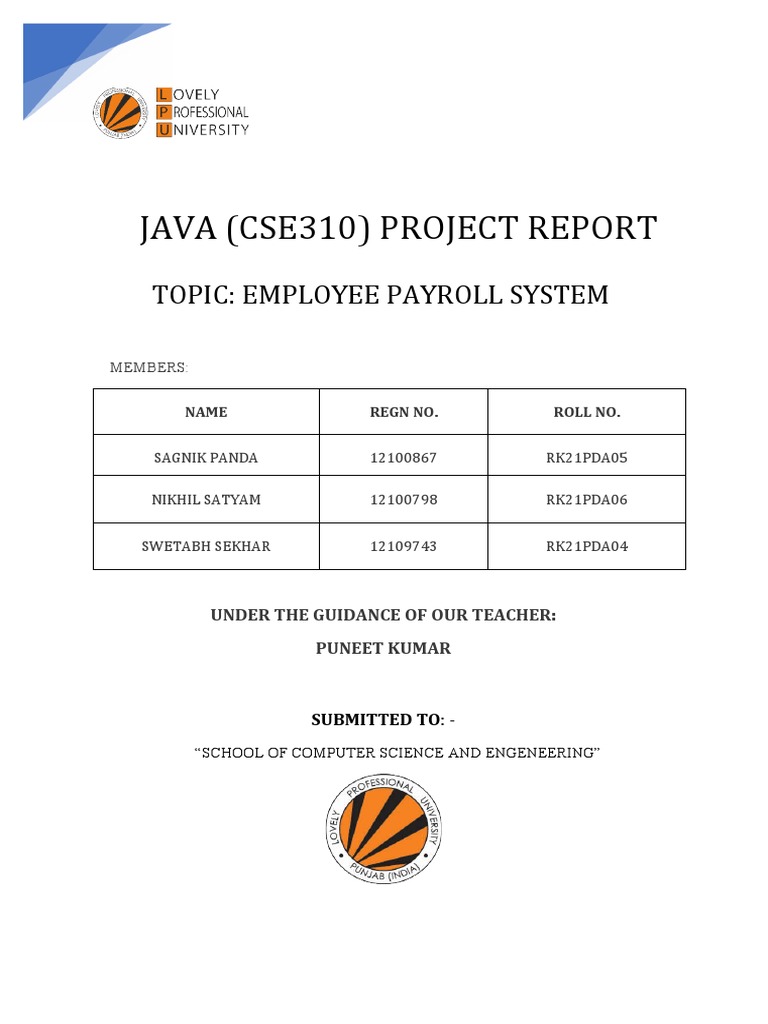 Java Project Report On Employee Management System | PDF | Payroll ...