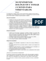 Los Fenómenos Meteorológicos y Tomar Acciones para Enfrentarlos