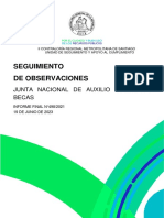 Seguimiento de Observaciones: Junta Nacional de Auxilio Escolar Y Becas