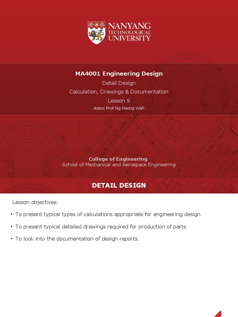 17S1 - MA4001 - LD - Detail Design Lesson 9 - V1.1 | PDF | Engineering ...