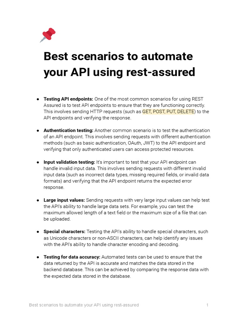 Best Scenarios To Automate Your API Using Rest-Assured | PDF ...