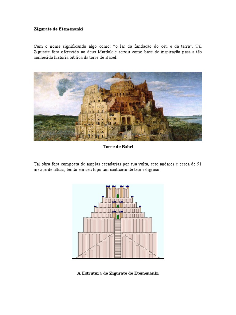 Zigurate de Etemenanki: História e Significado | PDF, image size:768x1024