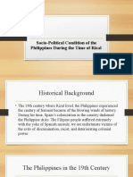 Socio Political Educational Condition of The Philippines During The Time of Rizal