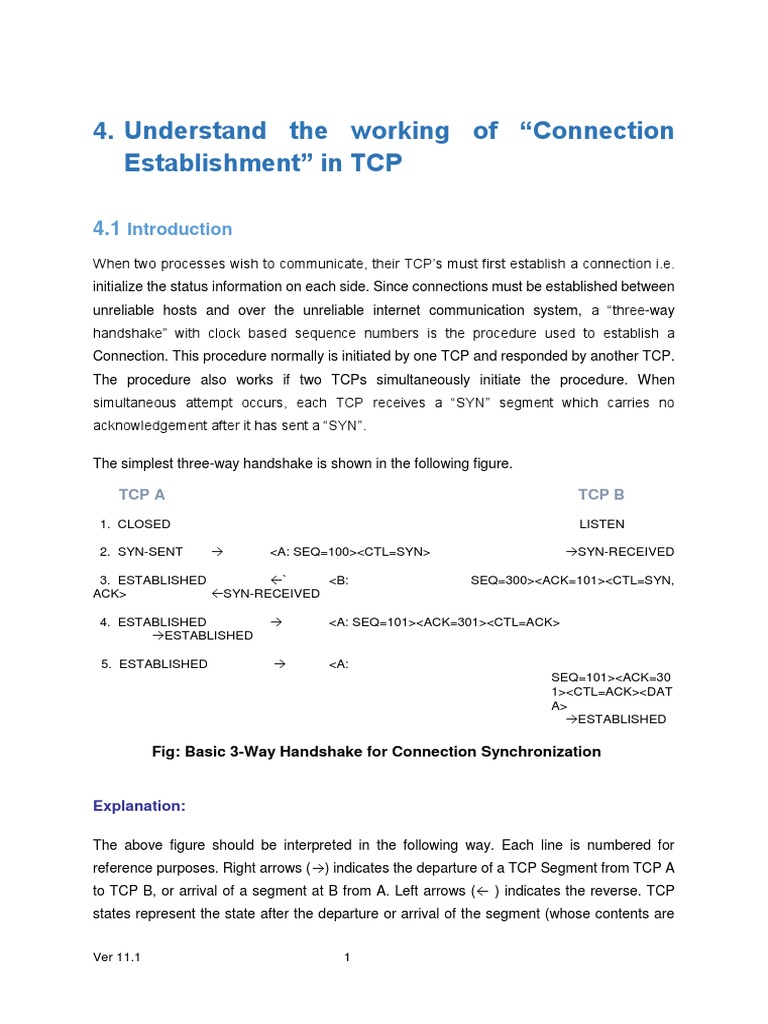 TCP Connection Establishment Process | PDF | Transmission Control ...