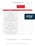 Lista de Verificación de Sistemas de Distribución y Suministro de Agua