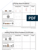 Adding Money Word Problems