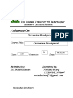 Curriculum Assignment