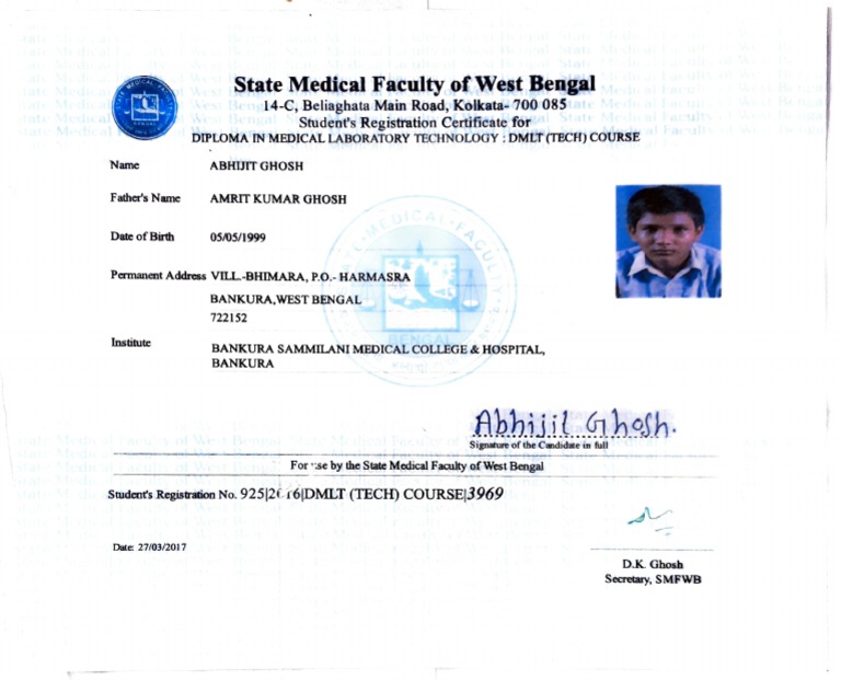Dmlt Registration Pdf