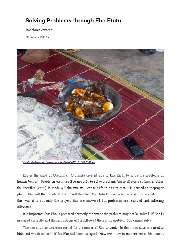 Understanding Ebo Etutu in Ifa | PDF