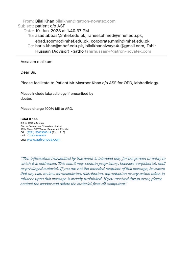 Patient Co ASF 29 | PDF
