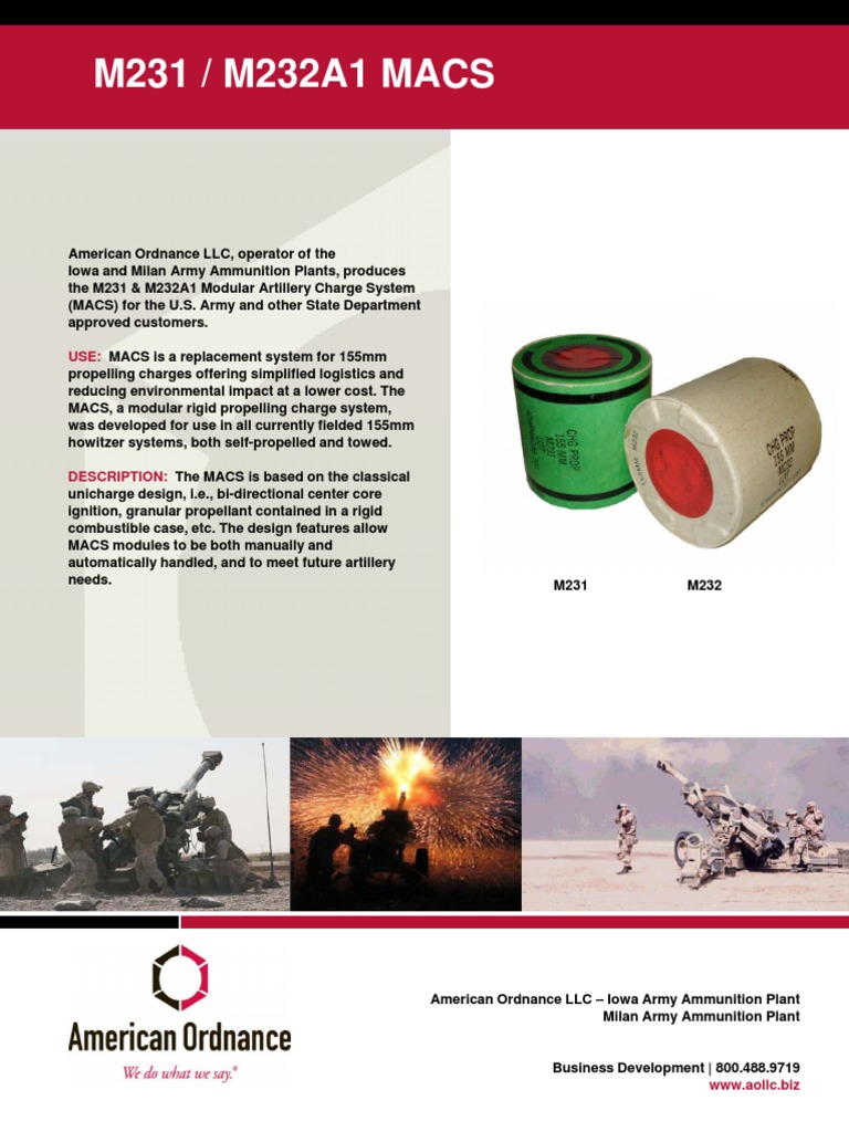 M231/M232A1 Modular Artillery Charges | PDF | Business | Technology ...