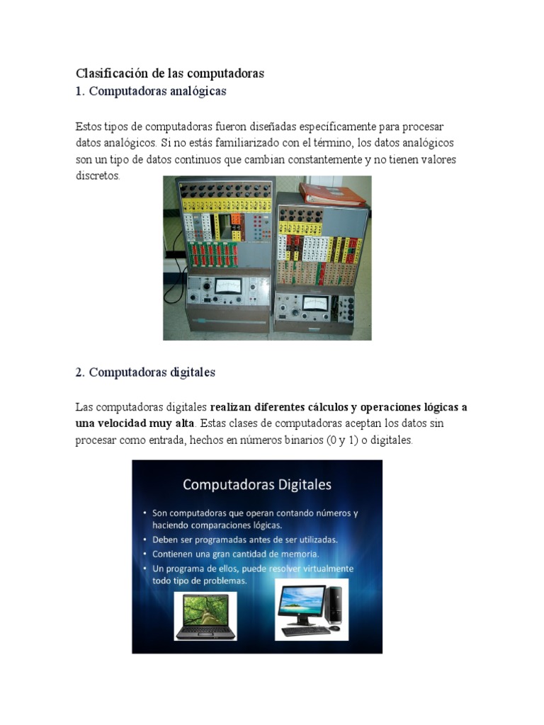 Clasificación de Las Computadoras | PDF | Tableta | Computadoras personales