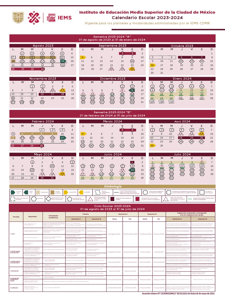 Calendario Escolar 20232024 PDF