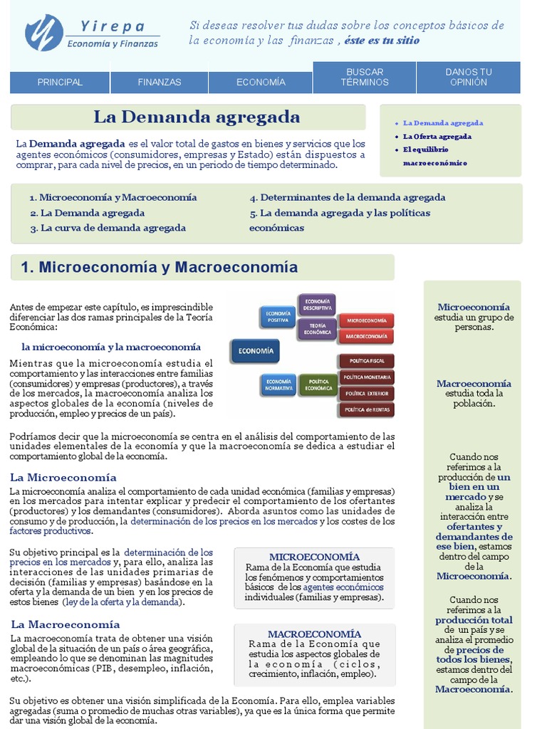 Conceptos Clave de Demanda Agregada | PDF | Macroeconómica | Oferta ...