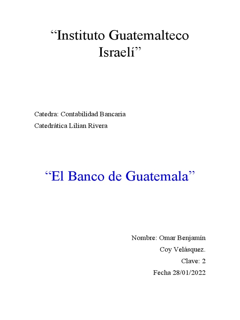 Funciones del Banco de Guatemala | PDF | Bancos | Bancos centrales