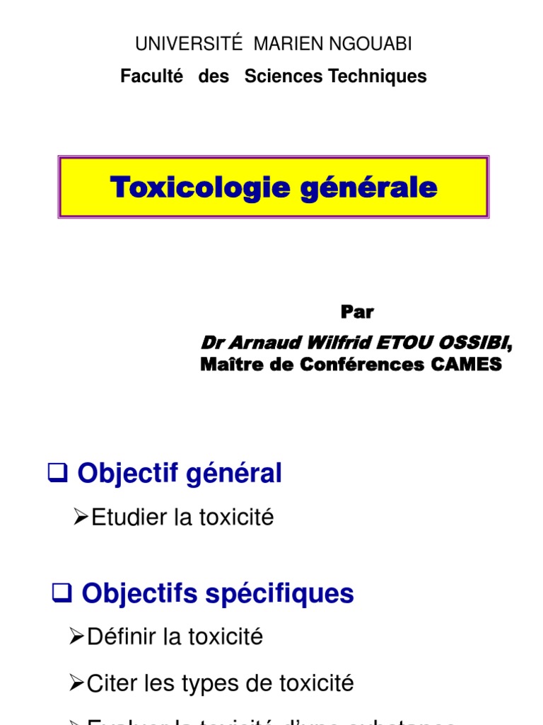 Cours M1PANVPAM Toxicité Download Free PDF Toxicologie