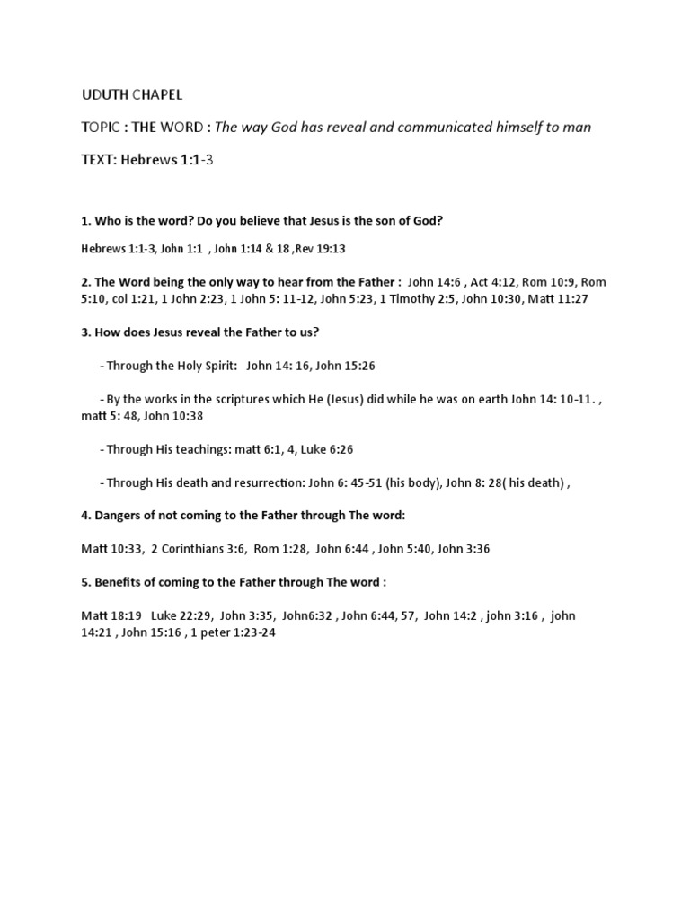 The Word Bible Study | PDF