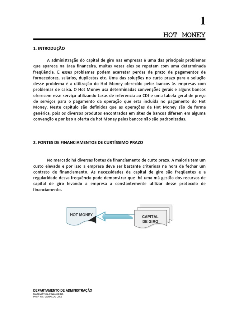 04 AULA HOT MONEY | PDF | Juros | Empréstimos