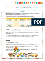 Agenda Del 6 Al 10 de Septiembre-2do. Grado