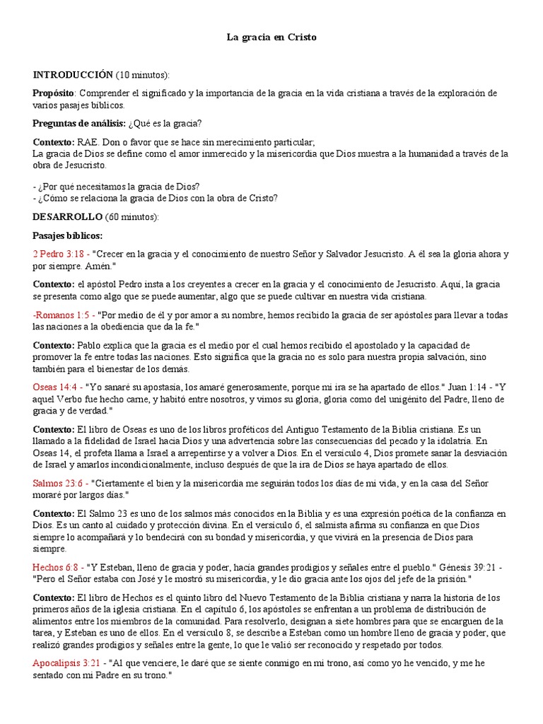 La Gracia en Cristo | PDF | Gracia divina | Salvación