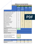 Survival Table